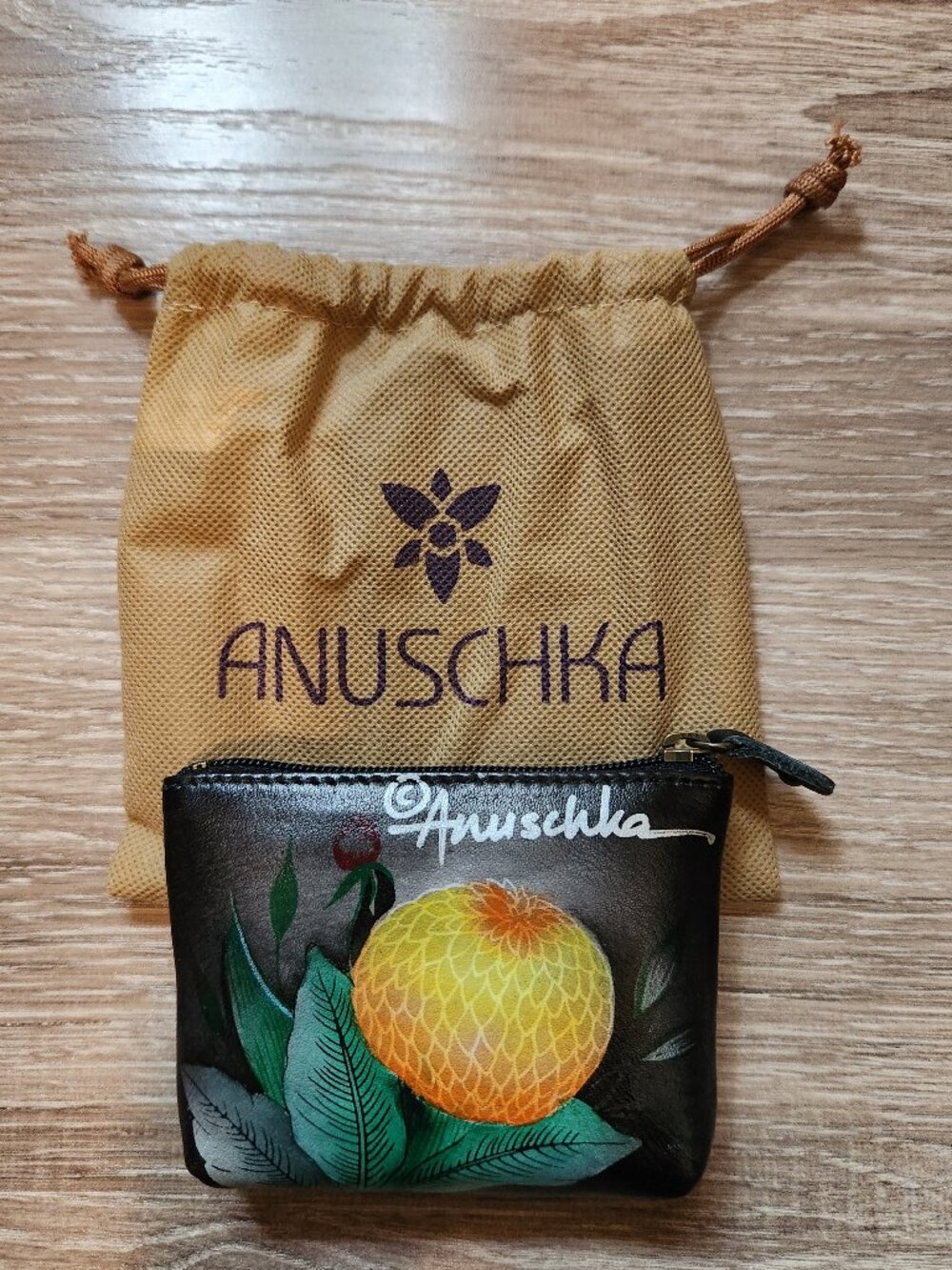 Anuschka Leather Coin Purse, Hand Painted - Picture 2 of 2